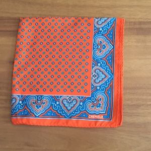 NWT CREMIEUX MENS 100%SILK ORANGE POCKET SQUARE